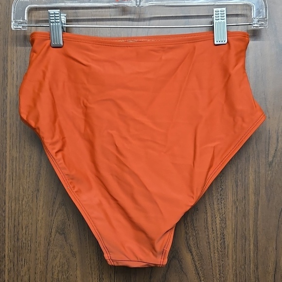 Cupshe Size S Rusty Orange High Rise Rouched Bikini Bottom - Picture 2 of 5